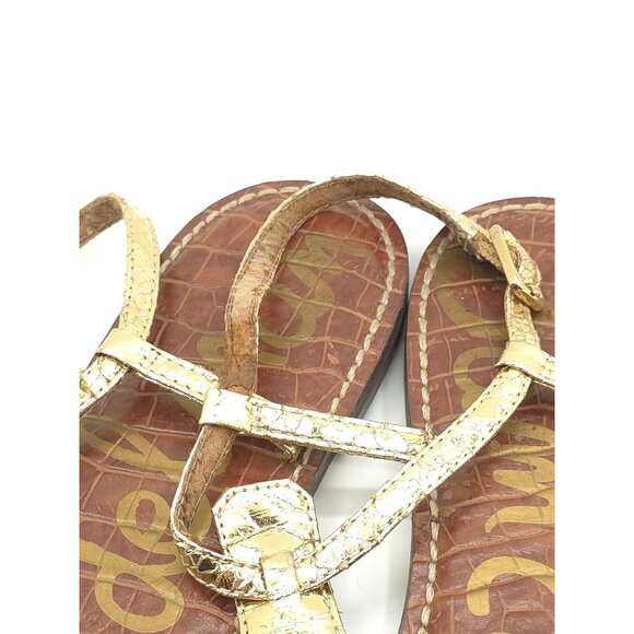 Sam Edelman Women's Leather Thong Sandals Set Of 3 - Black Brown & Gold - Picture 5 of 16